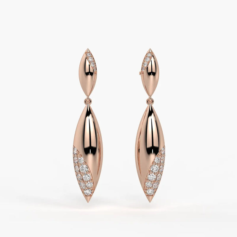 Leaf Twist Dangle Earrings