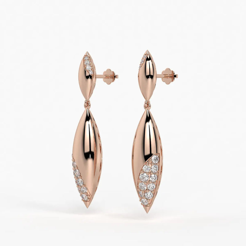 Leaf Twist Dangle Earrings