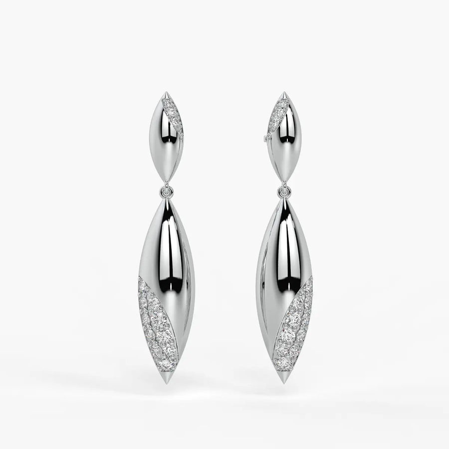 Leaf Twist Dangle Earrings