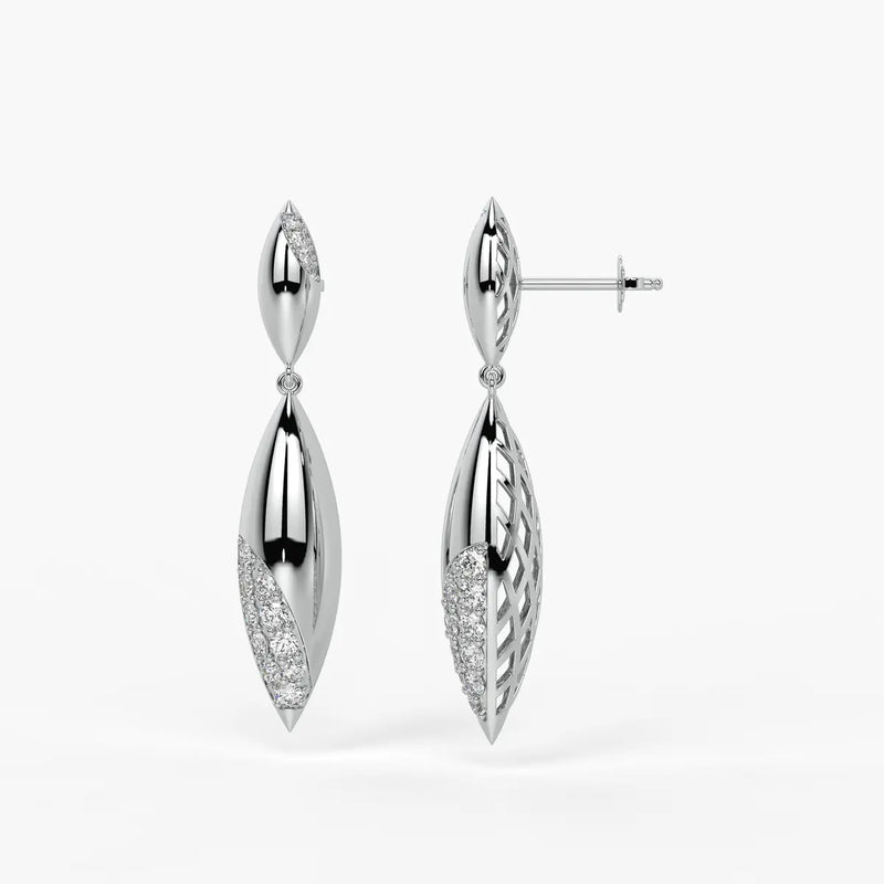 Leaf Twist Dangle Earrings