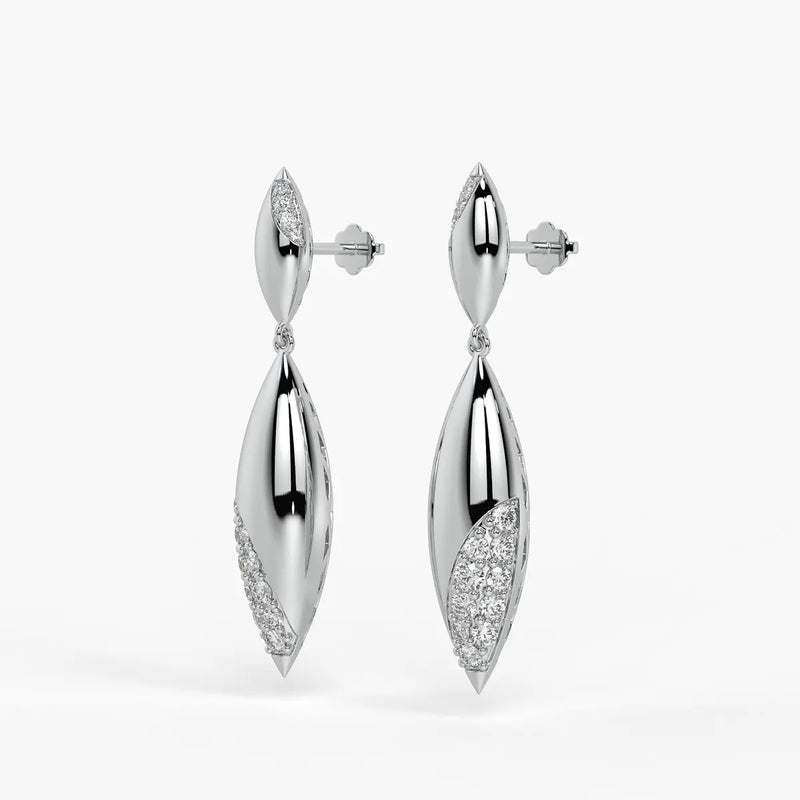 Leaf Twist Dangle Earrings