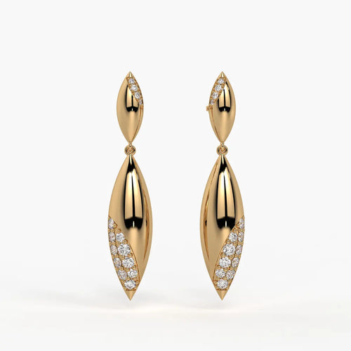 Leaf Twist Dangle Earrings