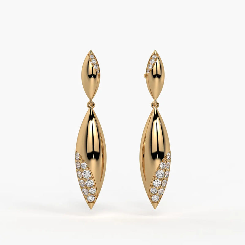 Leaf Twist Dangle Earrings
