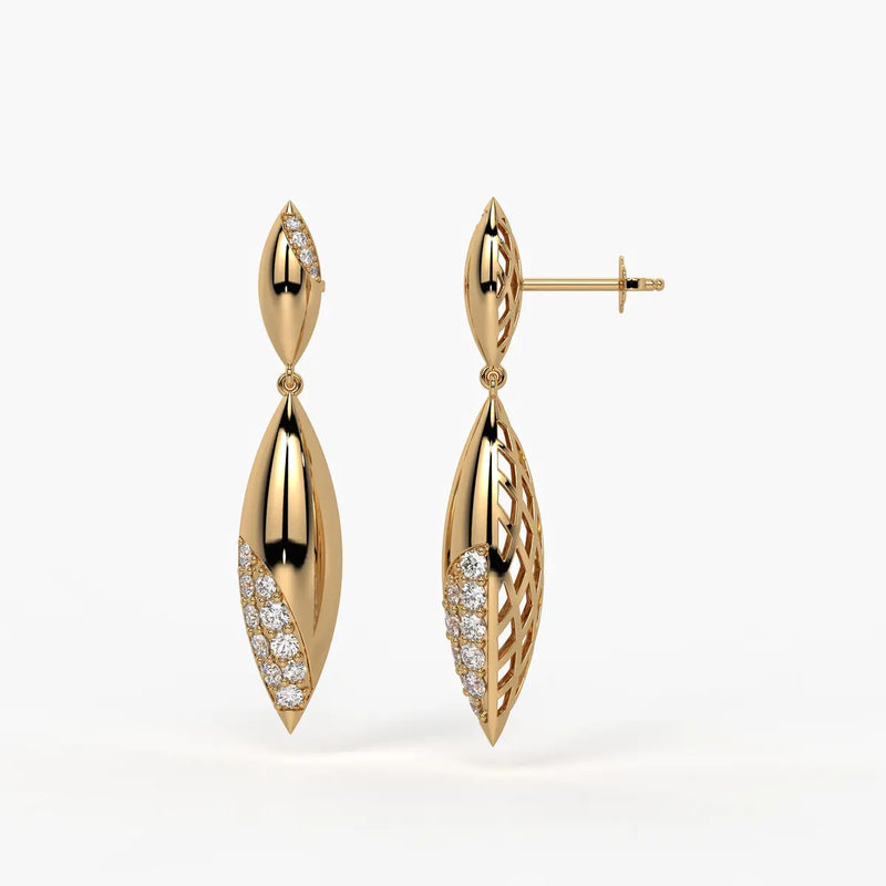 Leaf Twist Dangle Earrings