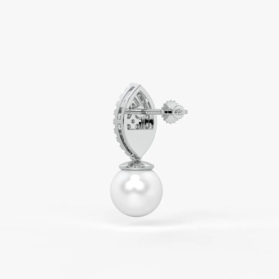 Marquise Cluster Pearl Drop Earrings