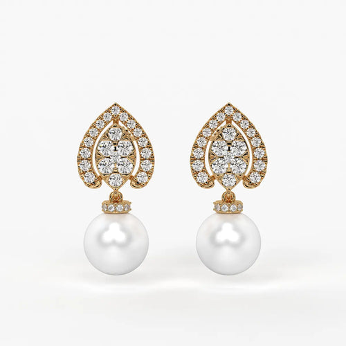 Teardrop Halo Pearl Drop Earrings