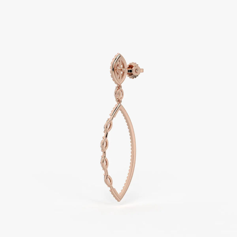 Marquise Halo Dangle Earrings