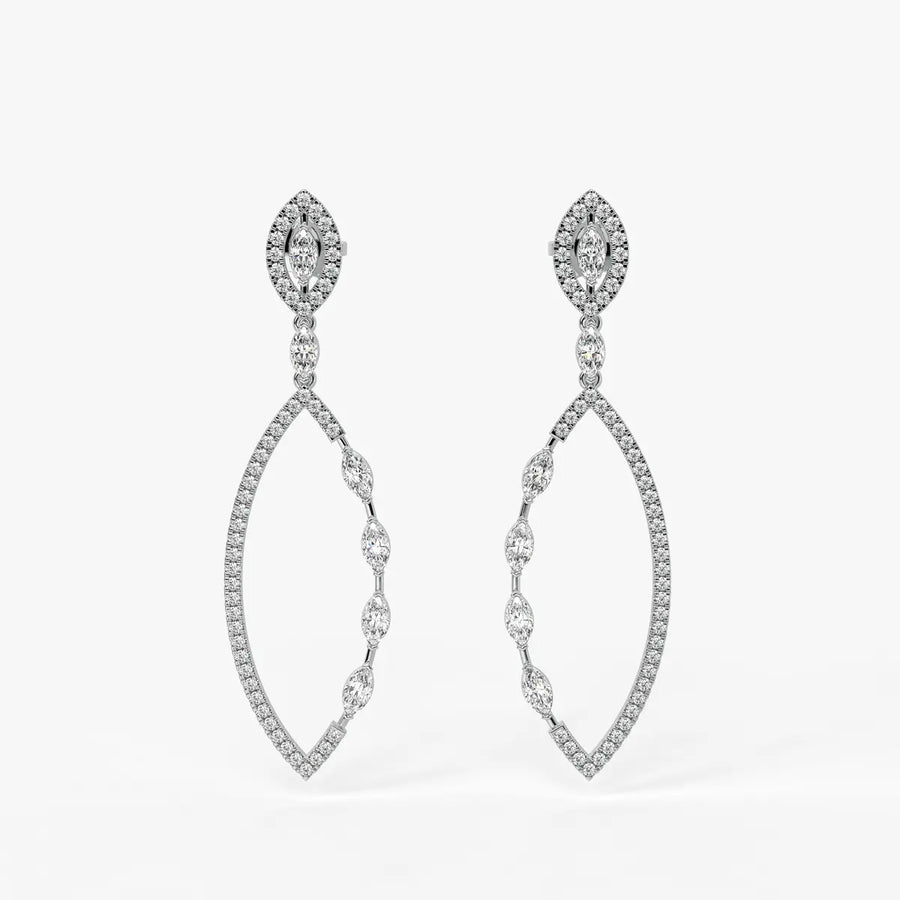 Marquise Halo Dangle Earrings