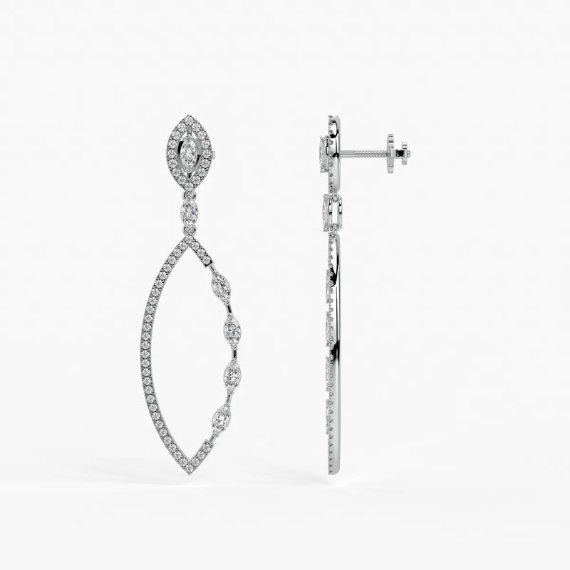 Marquise Halo Dangle Earrings