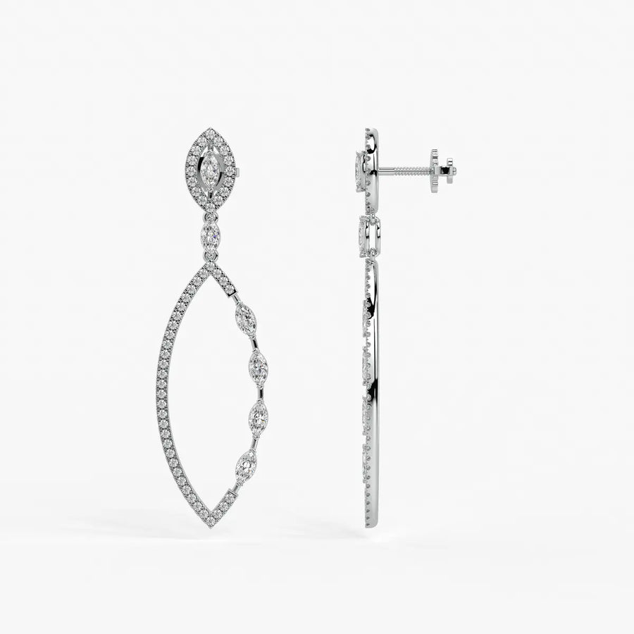 Marquise Halo Dangle Earrings
