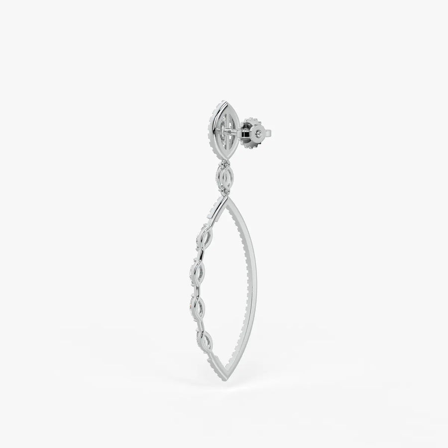 Marquise Halo Dangle Earrings
