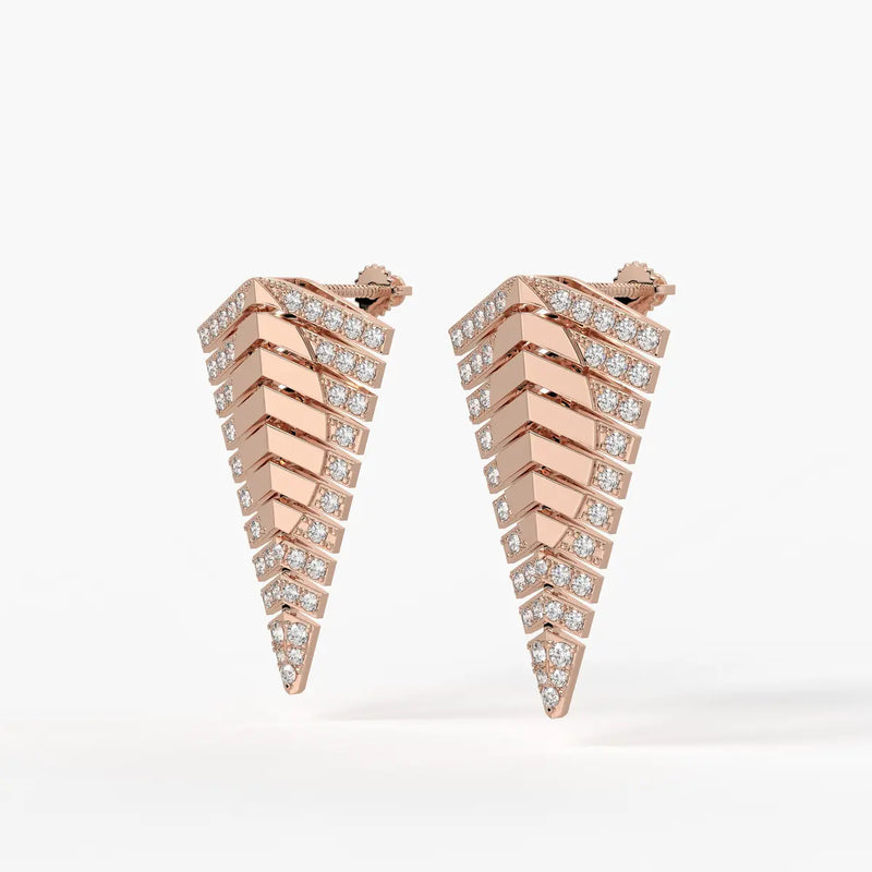 Chevron Stack Ear Climber Earrings