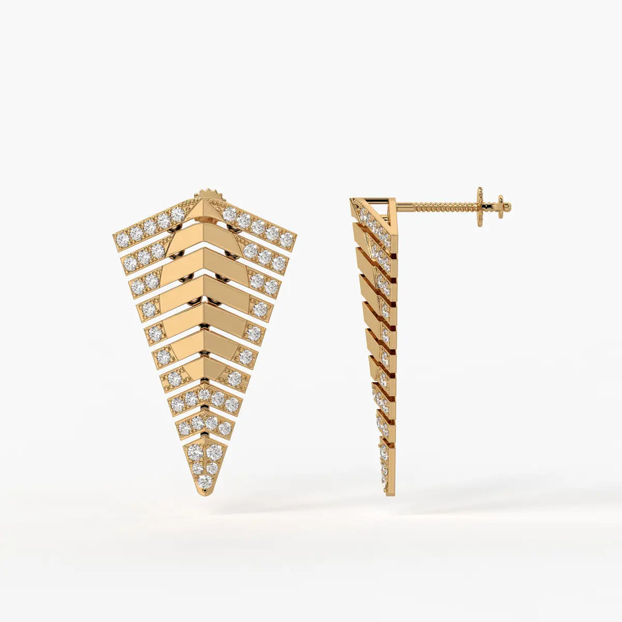 Chevron Stack Ear Climber Earrings