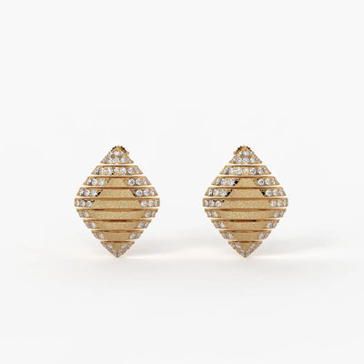 Velora Ribbed Teardrop Stud Earrings