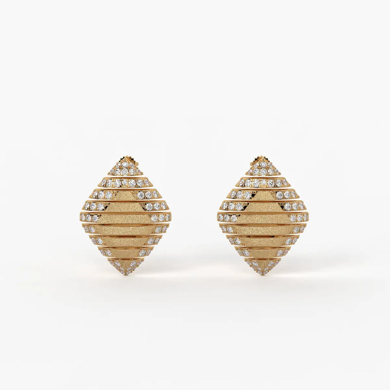 Velora Ribbed Teardrop Stud Earrings