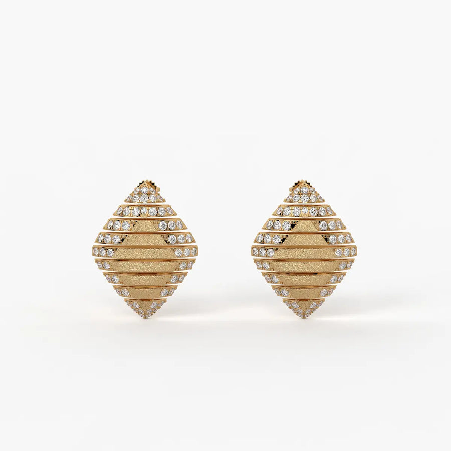 Velora Ribbed Teardrop Stud Earrings