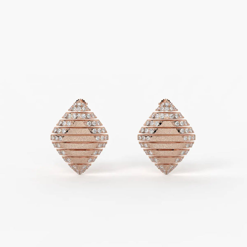 Velora Ribbed Teardrop Stud Earrings