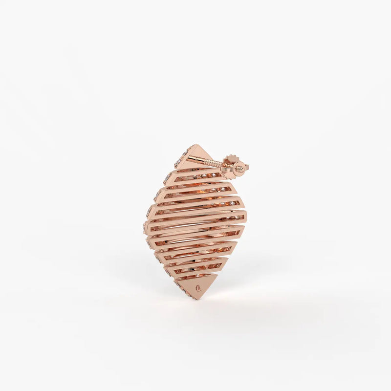 Velora Ribbed Teardrop Stud Earrings