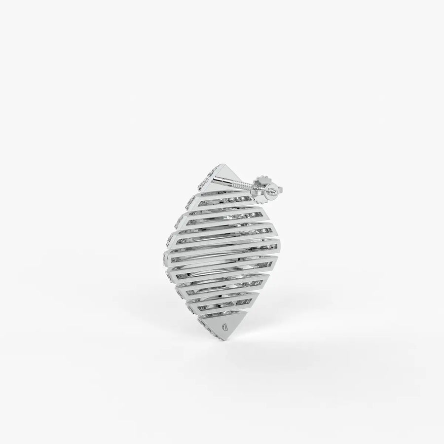 Velora Ribbed Teardrop Stud Earrings