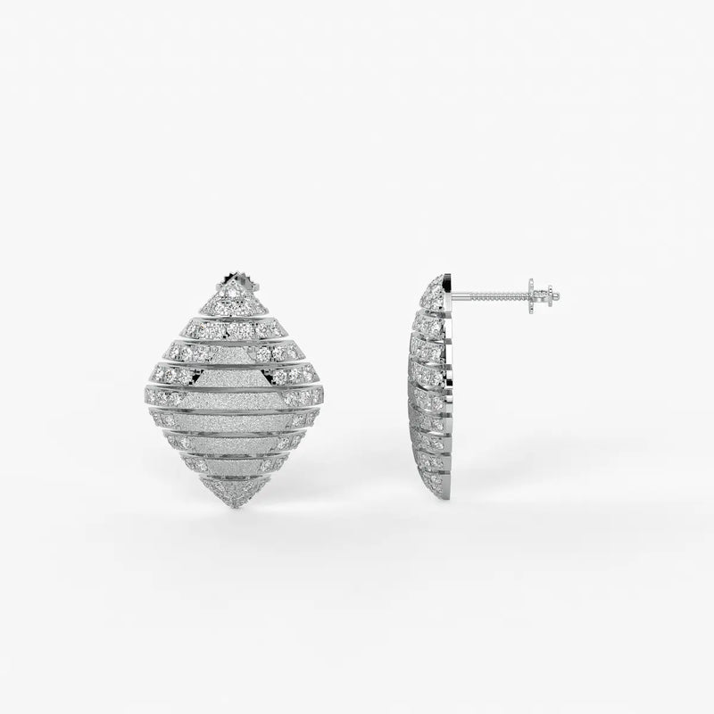 Velora Ribbed Teardrop Stud Earrings