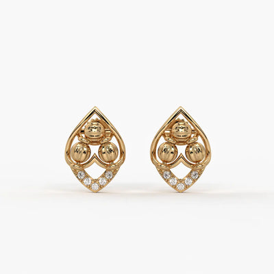 Tarini Bead Petal Earrings