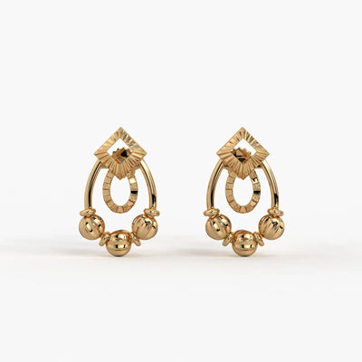 Reeva Diamond Halo Bead Earrings