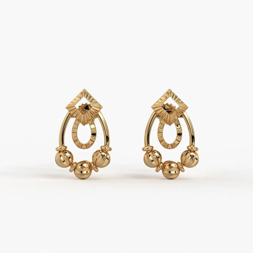 Reeva Diamond Halo Bead Earrings