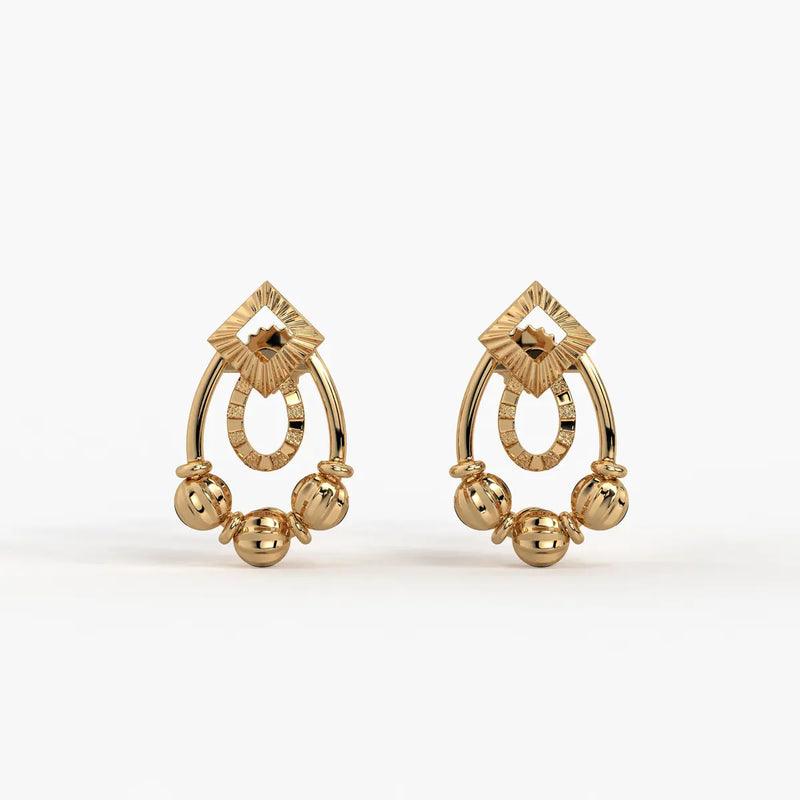 Reeva Diamond Halo Bead Earrings