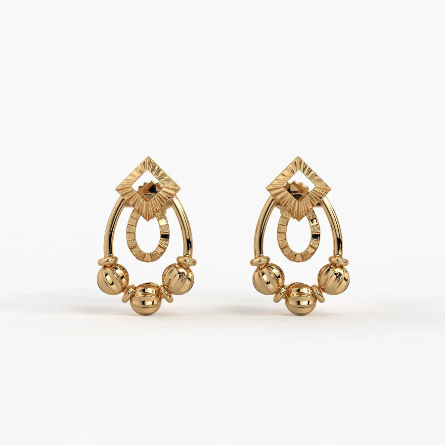 Reeva Diamond Halo Bead Earrings