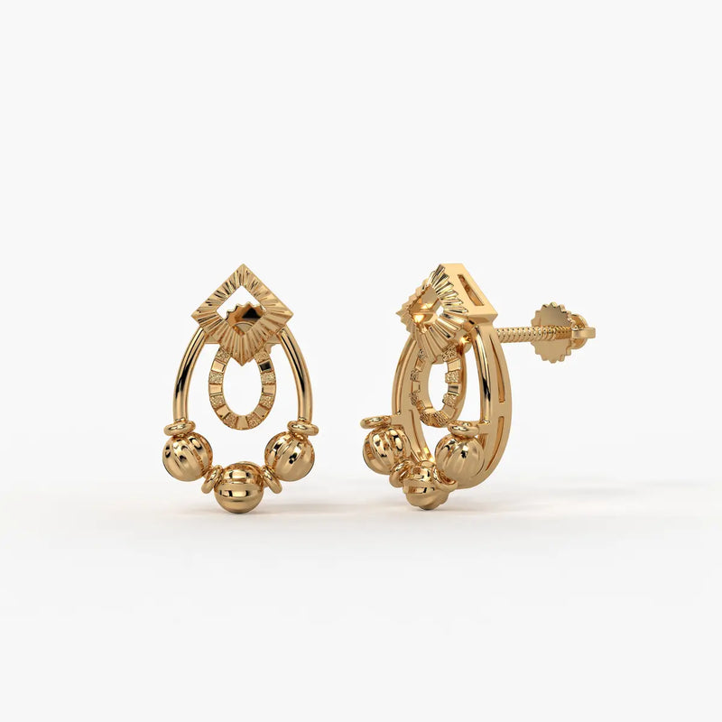 Reeva Diamond Halo Bead Earrings