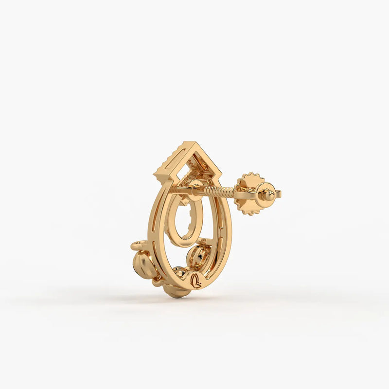 Reeva Diamond Halo Bead Earrings