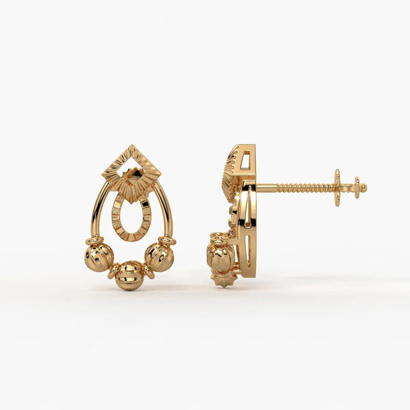 Reeva Diamond Halo Bead Earrings