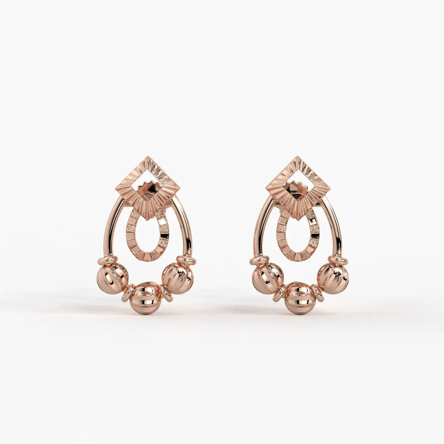 Reeva Diamond Halo Bead Earrings