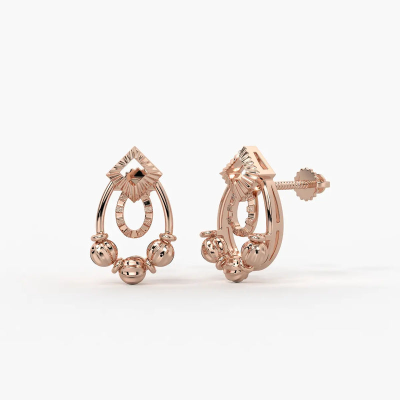 Reeva Diamond Halo Bead Earrings