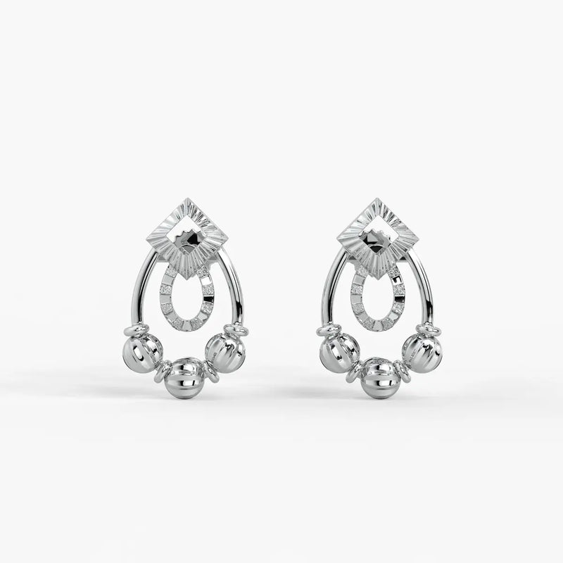 Reeva Diamond Halo Bead Earrings