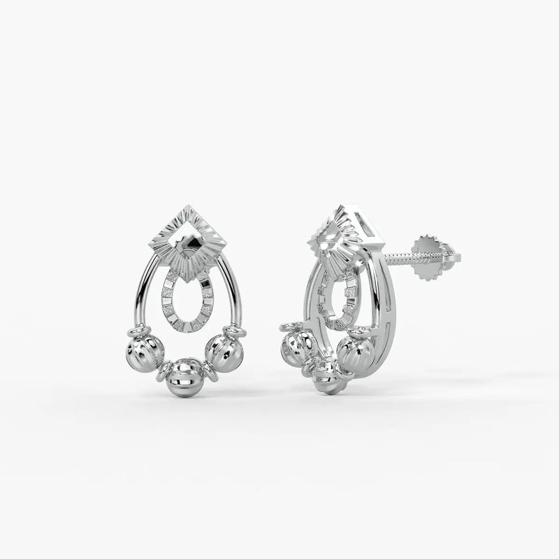 Reeva Diamond Halo Bead Earrings