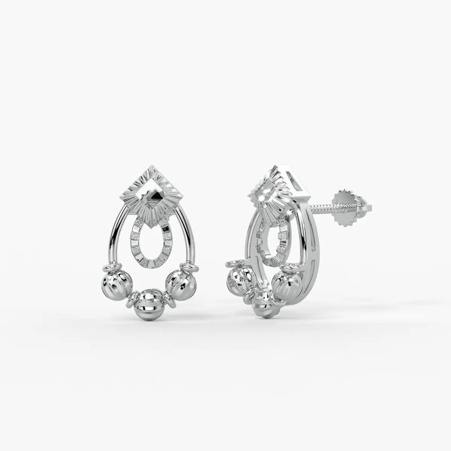 Reeva Diamond Halo Bead Earrings