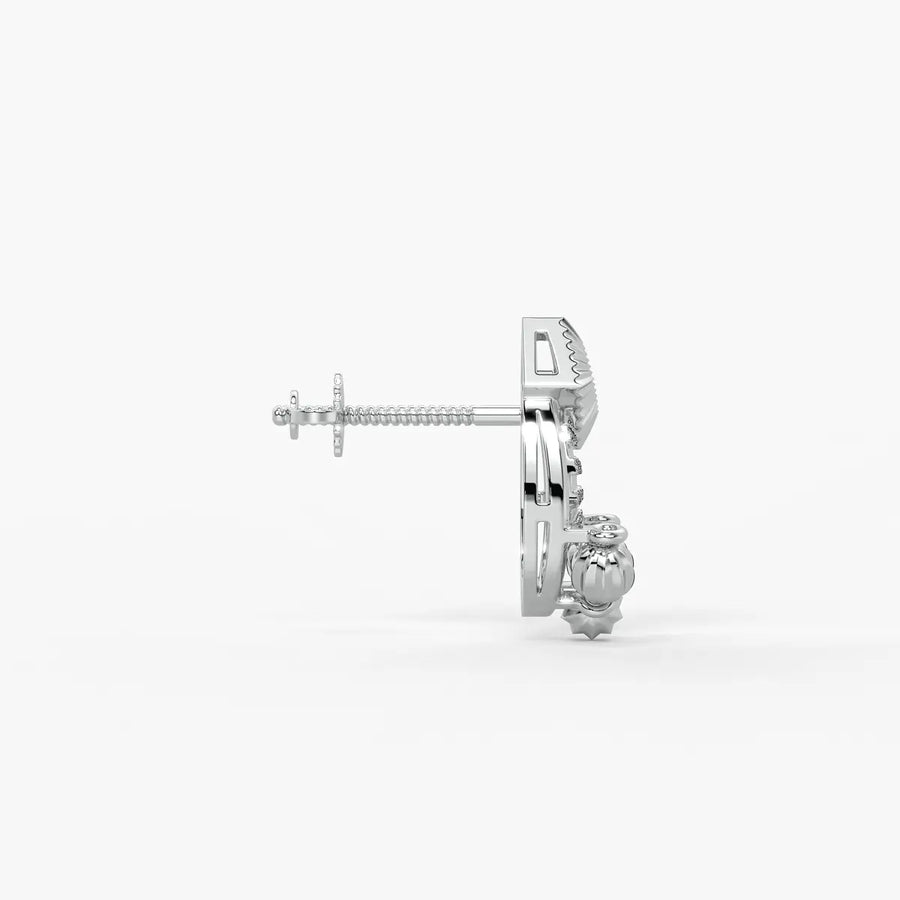Reeva Diamond Halo Bead Earrings