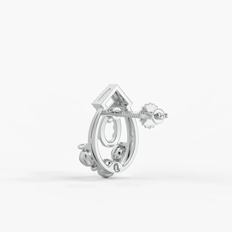 Reeva Diamond Halo Bead Earrings