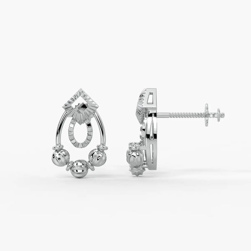 Reeva Diamond Halo Bead Earrings