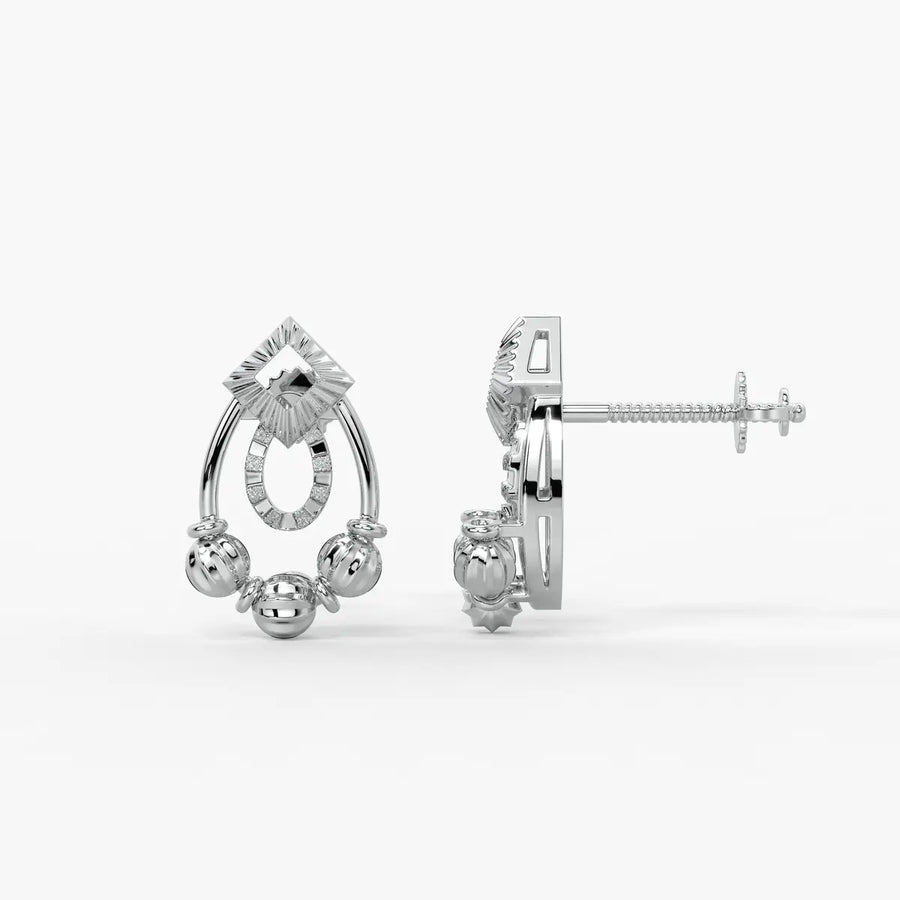 Reeva Diamond Halo Bead Earrings