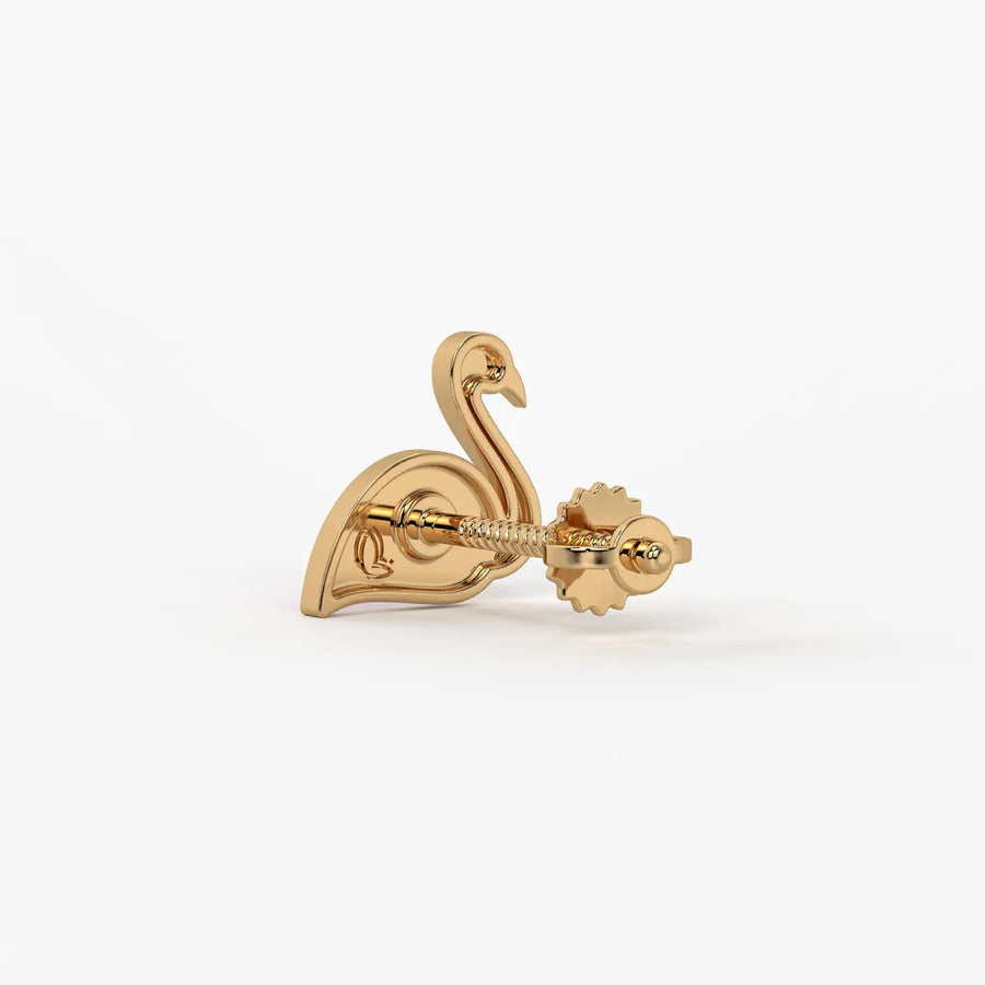 Blush Swan Flamingo Charm Earrings