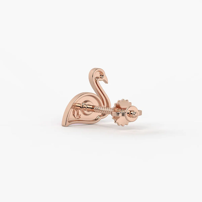 Blush Swan Flamingo Charm Earrings