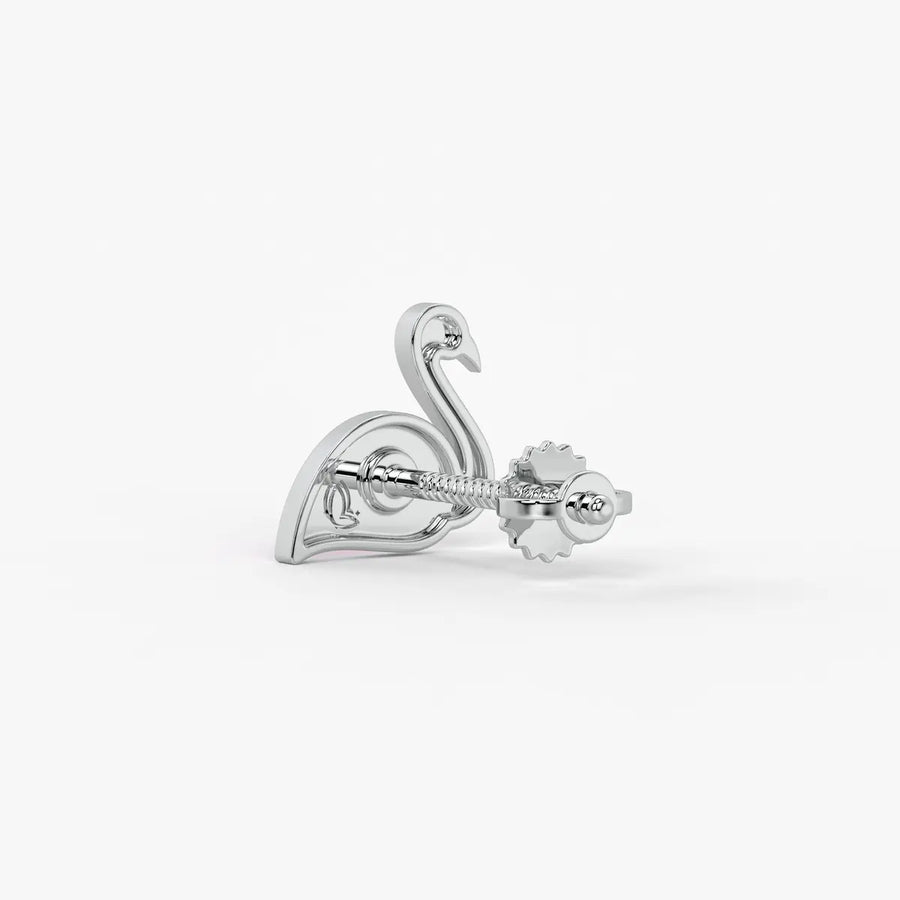 Blush Swan Flamingo Charm Earrings