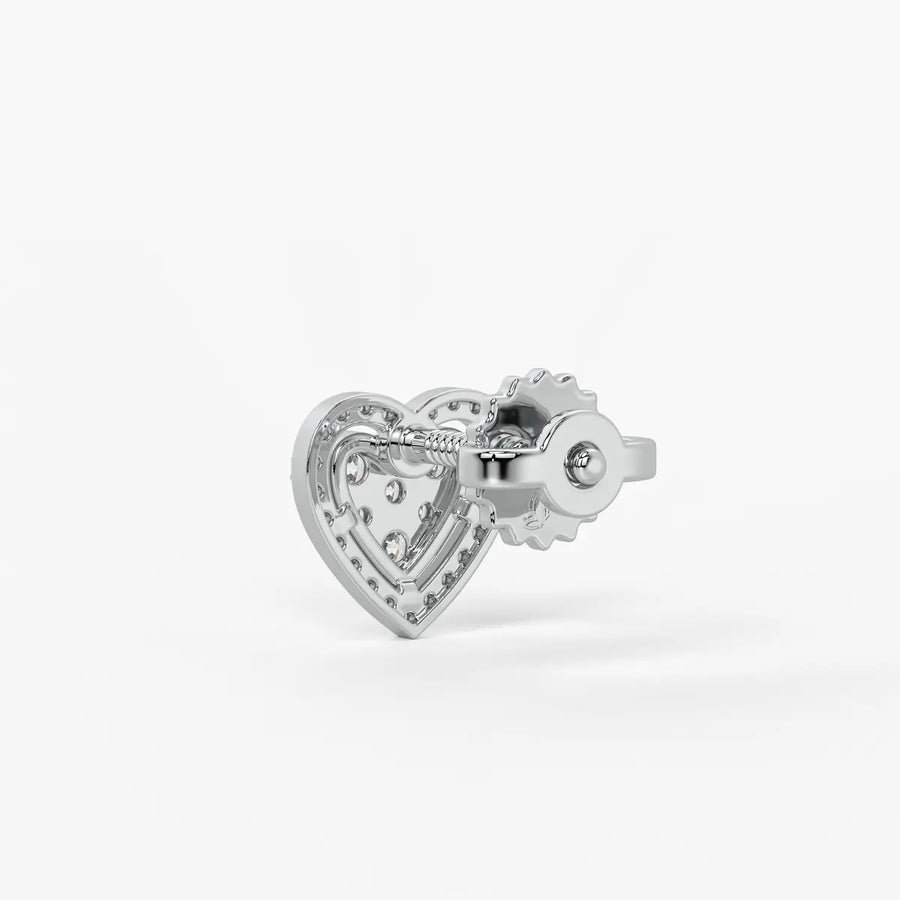 Amorette Cluster Heart Diamond Stud Earrings
