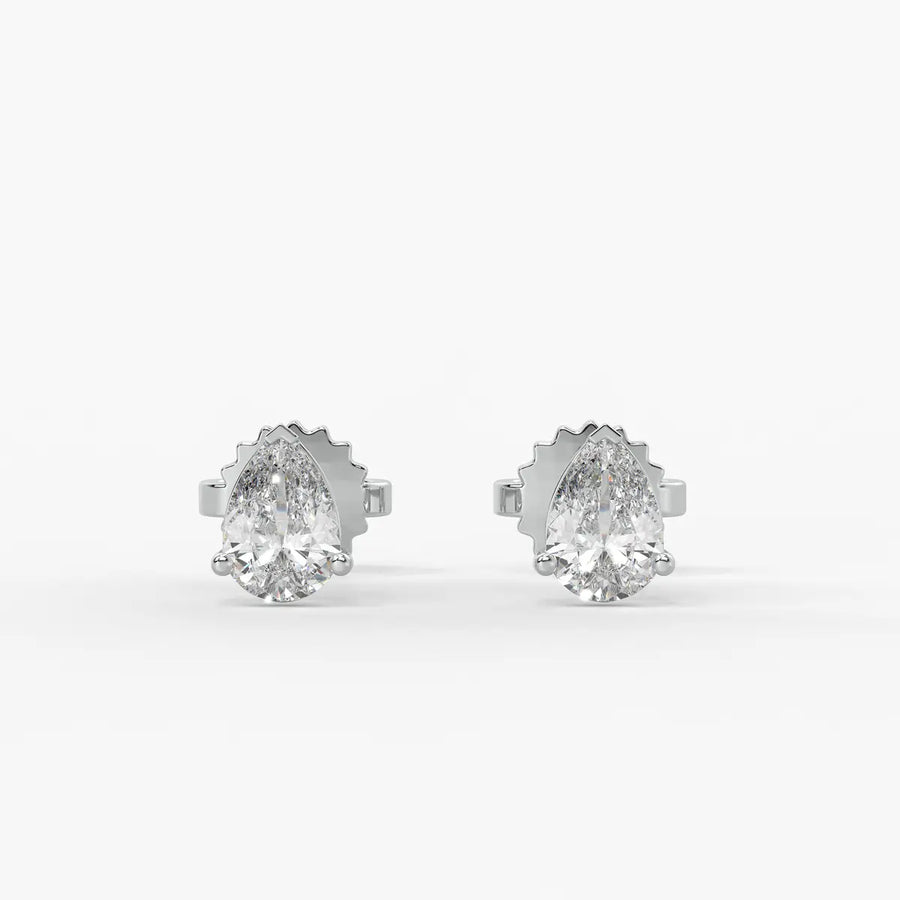 Aurevia Pear Diamond Solitaire Stud Earrin