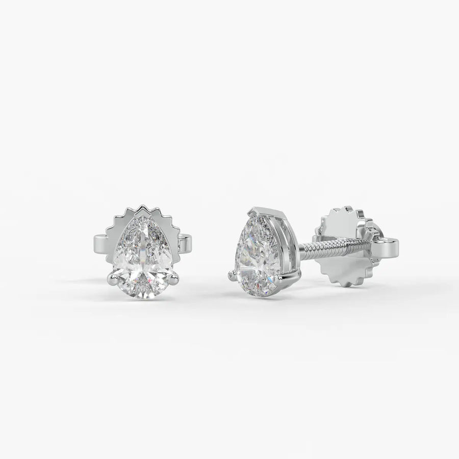 Aurevia Pear Diamond Solitaire Stud Earrin