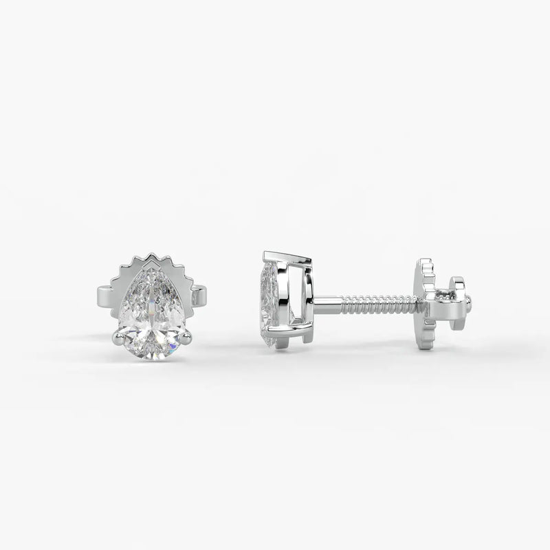 Aurevia Pear Diamond Solitaire Stud Earrin