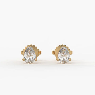 Aurevia Pear Diamond Solitaire Stud Earrin