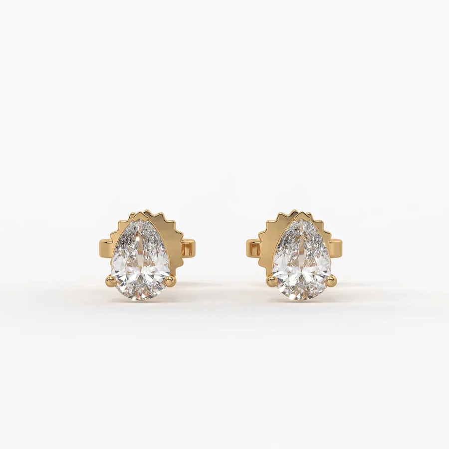 Aurevia Pear Diamond Solitaire Stud Earrin